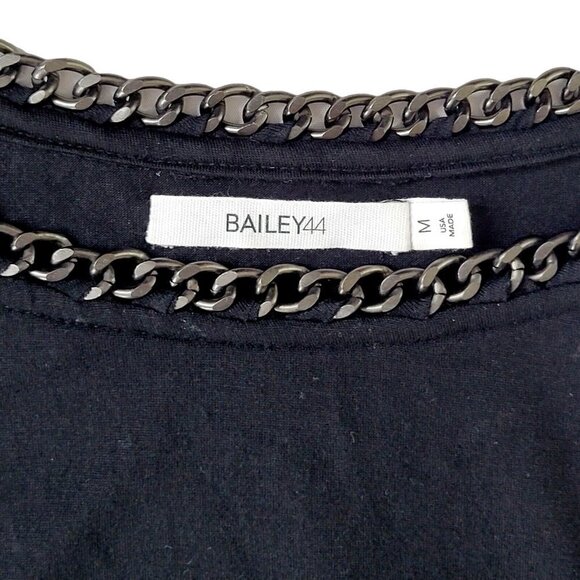 Bailey 44 Cold Shoulder Top Size S Chain Detailing Neck Shoulder Long Sleeve - Picture 5 of 10